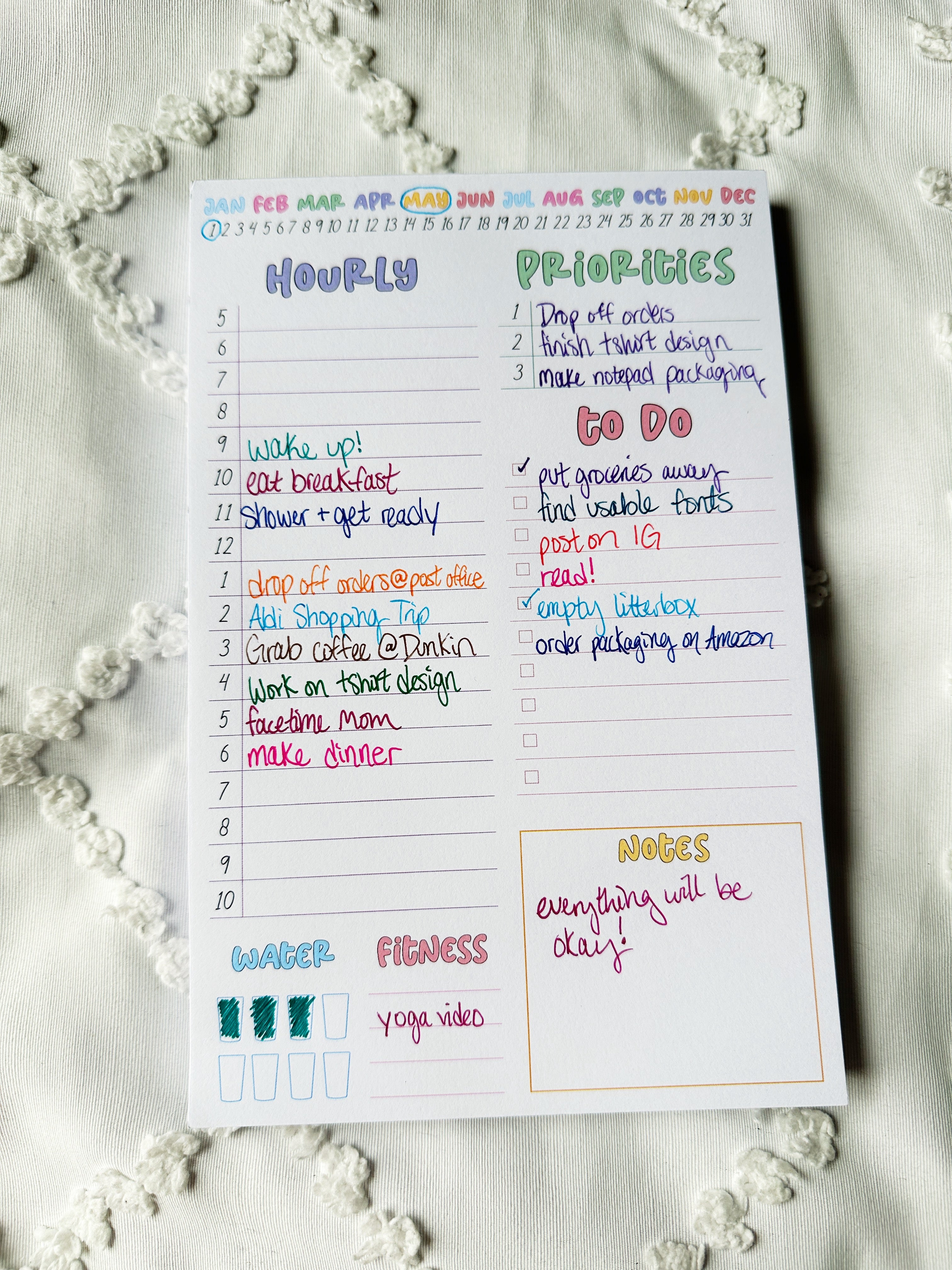 Daily Time Block Notepad