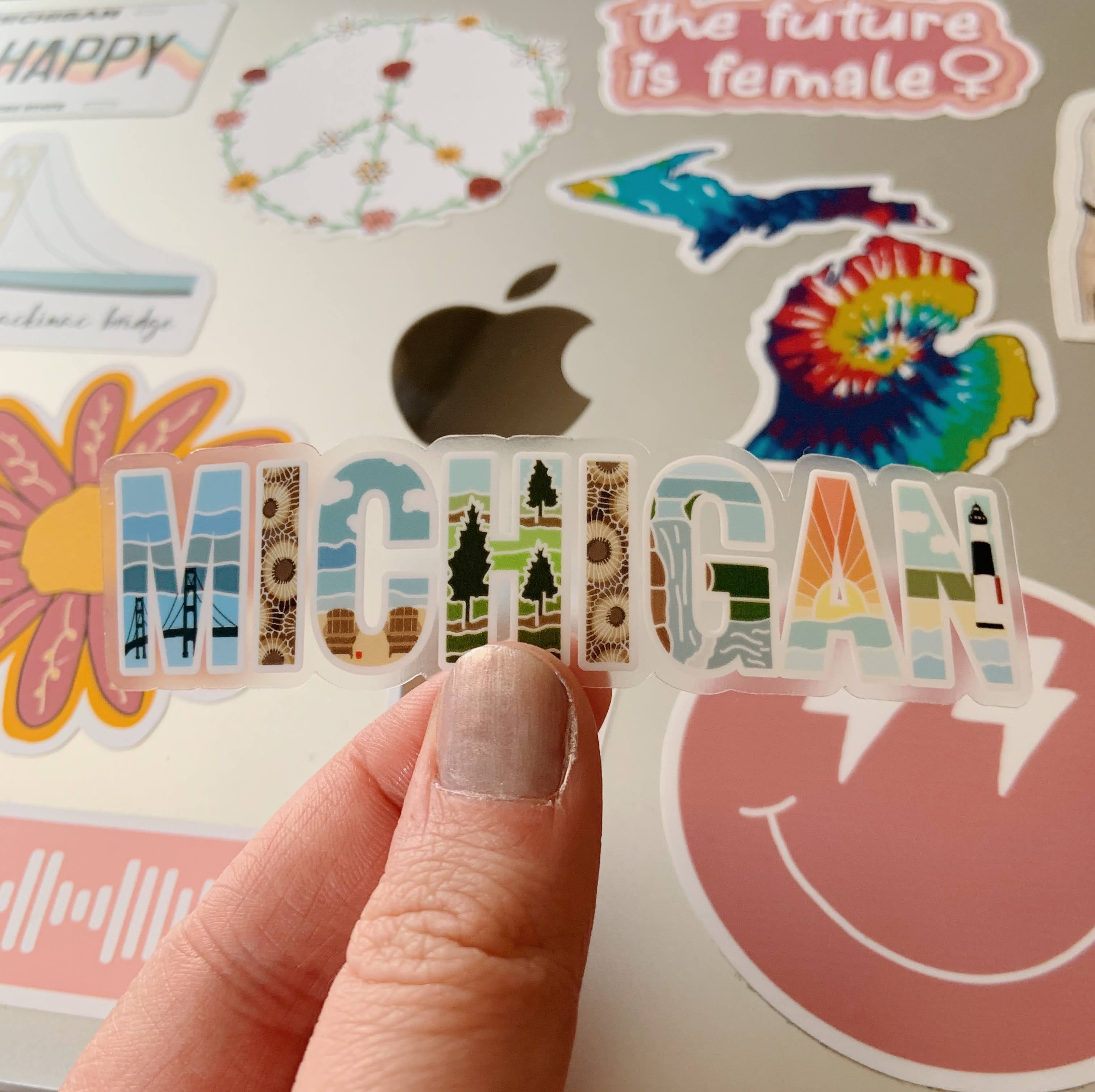 Waterproof Clear Michigan Sticker