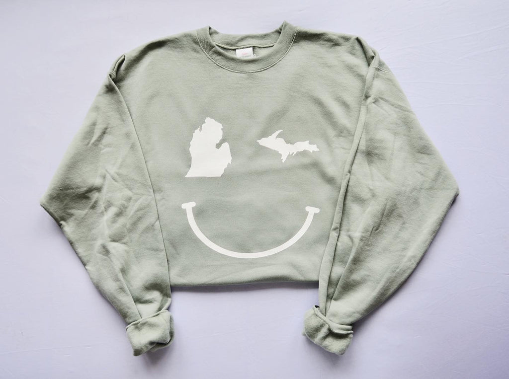 Michigan Wink Sage Crewneck